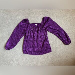 Mason & Belle long sleeve blouse purple paisley print NWOT